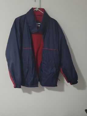 Men's Navy and Red Lightweight Windbreaker Jacket